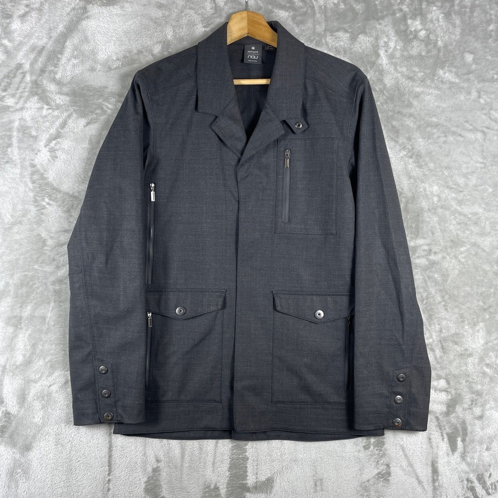 Snow Peak x Nau Hokkaido Jacket Mens S Grey Technical Utility Blazer Wool Blend